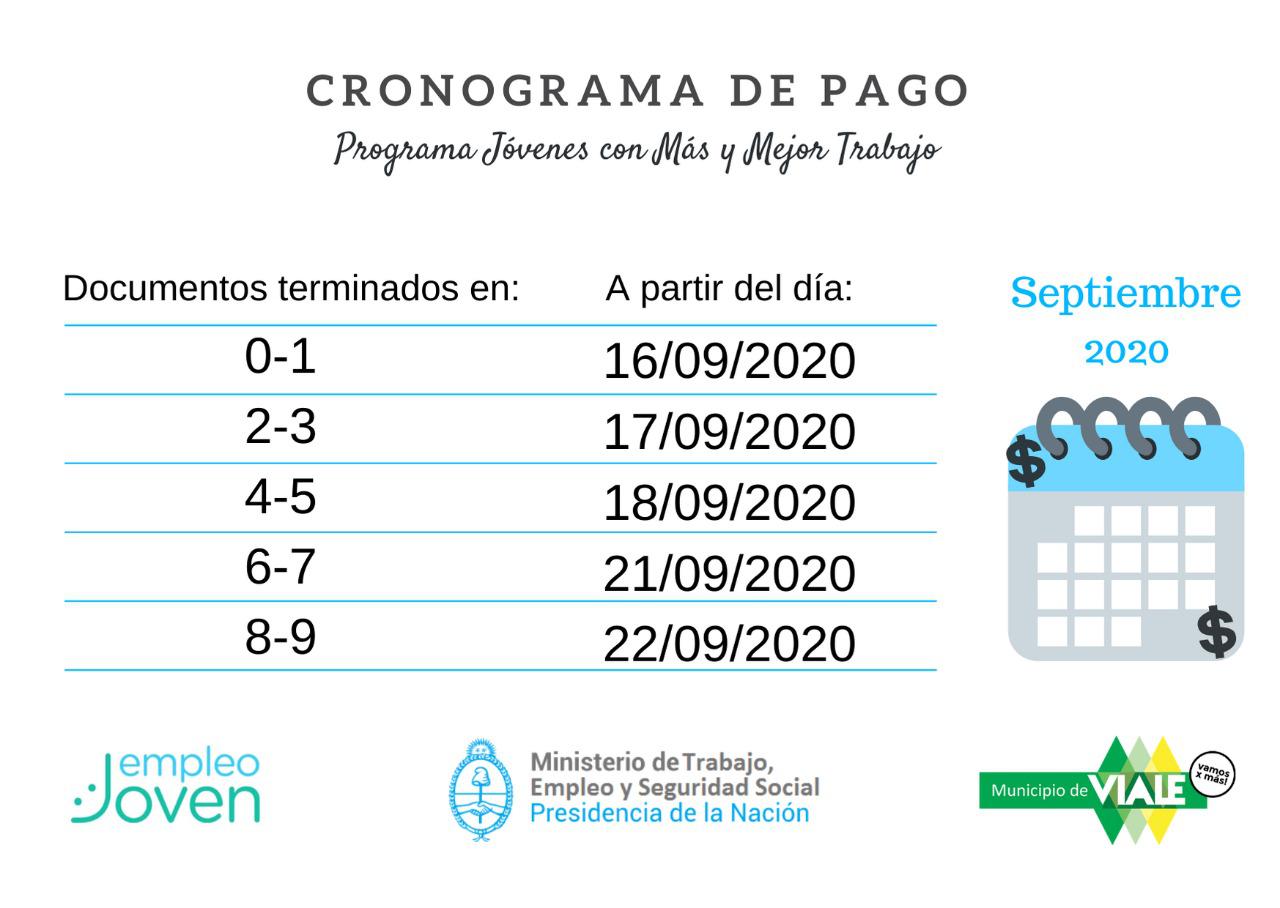 cronograma pago septiembre